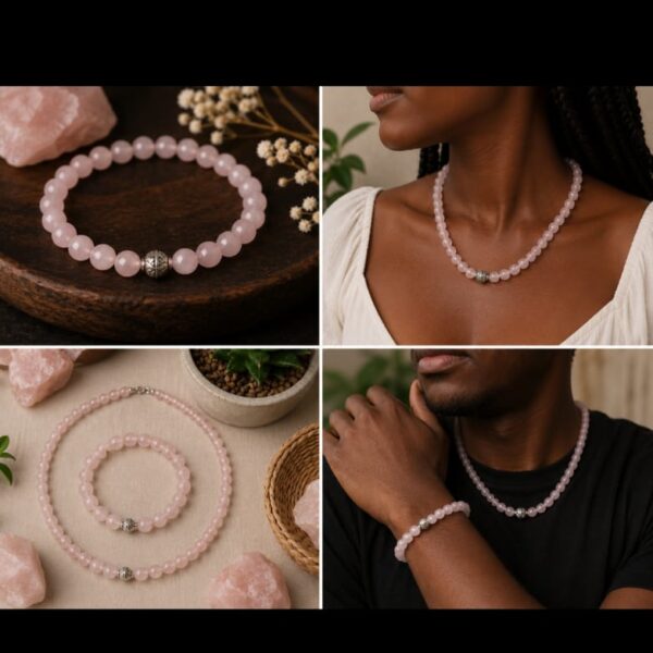 Rose Quartz Custom Bracelet & Necklace Set