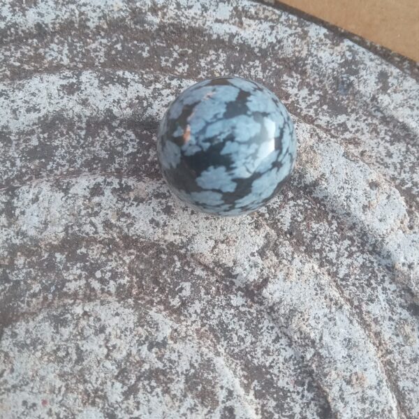 Snowflake obsidian sphere